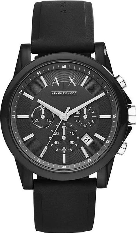 armani exchange reloj negro correa de plastico